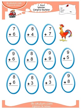 Çocuklar İçin toplam işlemi yaprak testleri 